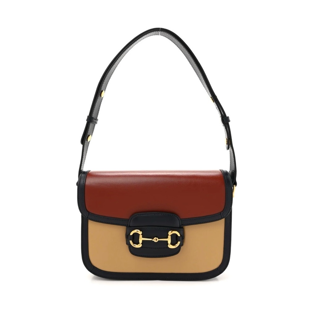Gucci Navy, Brown, and Tan Shoulder Bag